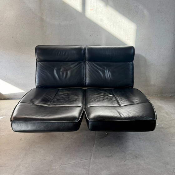 De Sede DS-450 Black Leather 2-seater Sofa Twist, 2 seaters (photo 5 of 9)