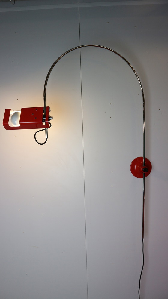 Image 1 of Lampe murale rouge en forme d'araignée de Joe Colombo pour O-Luce, 1965