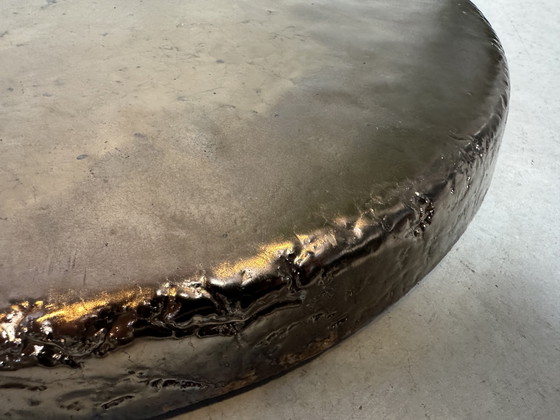 Image 1 of XL bowl + stand - maritime relief - ceramic