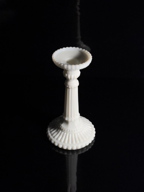 Image 1 of Vallérysthal Opaline Kandelaar Art Nouveau Glas Opaalglas Melkglas 1900 1910 Portieux Kandelaar Kaarsenhouder