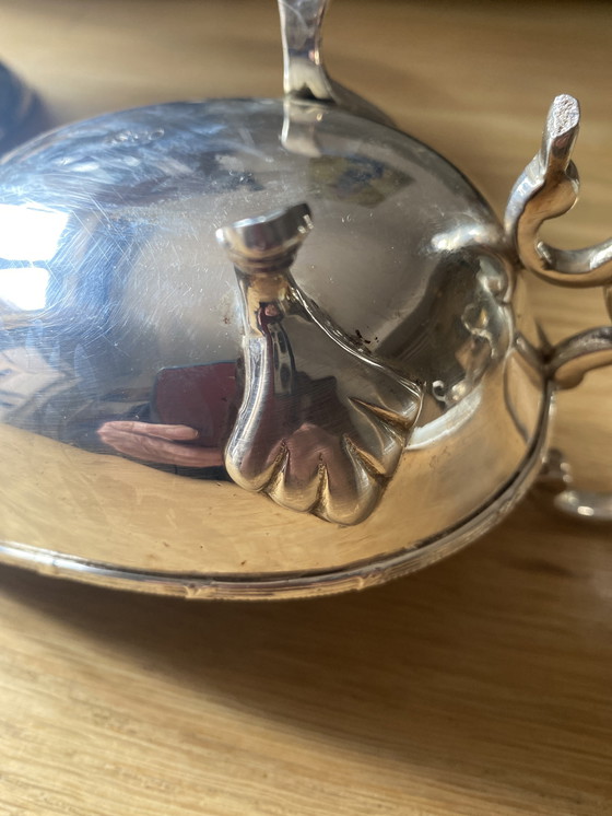 Image 1 of Salsera plateada Art Nouveau de los años 90