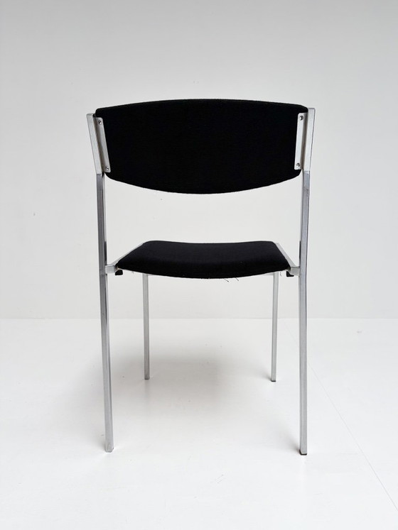 Lot de 4 chaises empilables Gijs van der Sluis, années 1970 – Chaises de salle à manger, Textile (photo 9 of 12)