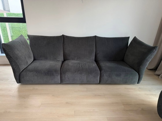 Edra Standard 3-Seater Sofa & 2 Edra Chiara Armchairs SET, Anthracite Grey Designer Set, Seating area, Metal (photo 2 of 8)