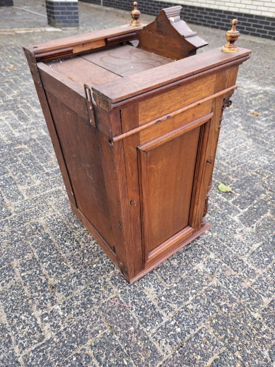 Antique Wooden Wall Cabinet with Mirror – Glass (photo 8 of 9)