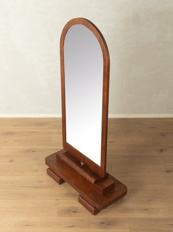 Specchio Art Déco circa 1920, Legno, Marrone, Art Deco (foto 4 di 7)