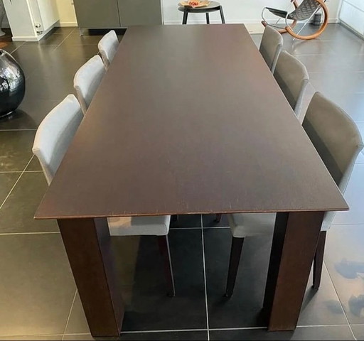Italian design (Cappellini) dining table incl. 6 chairs