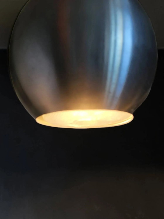 Pendant lamp "Eyeball" in brushed aluminium, Space Age (photo 11 of 12)