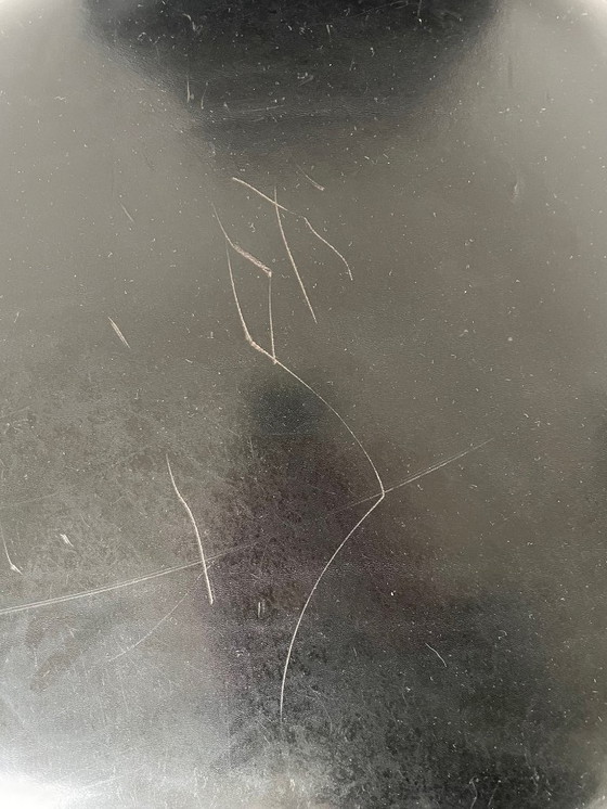 Image 1 of Een paar vintage zwarte leren Italiaanse design eetkamerstoelen (Fasem S44)