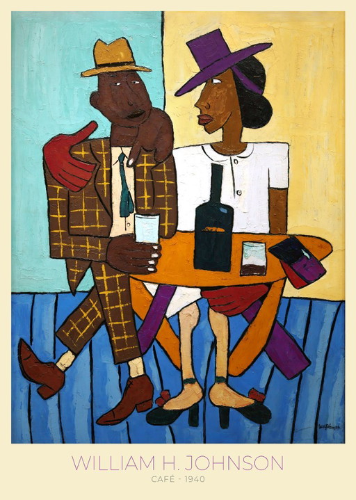 Café - William H. Johnson - 1940 - Poster 50 × 70 cm – kunst, Paper
