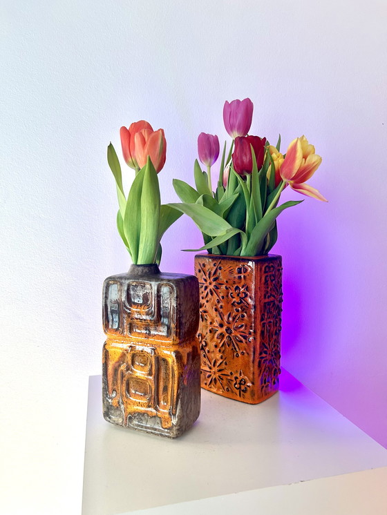 Image 1 of A pair of vases from East and West German ceramic history – East German Pottery meets West German Pottery