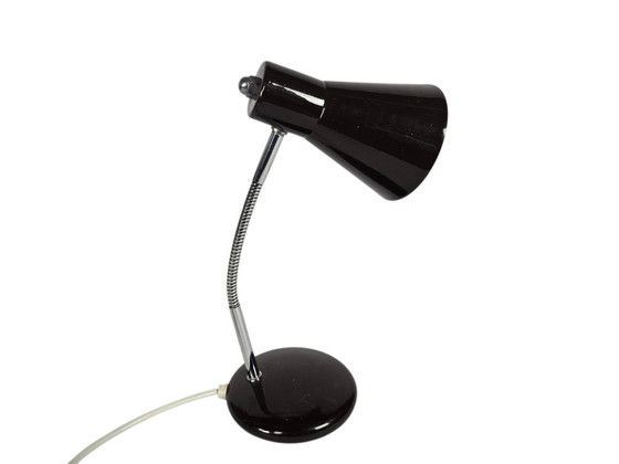 Image 1 of Tafellampje -'gooseneck' - chroom - metaal - vintage design - Italie - 1970's