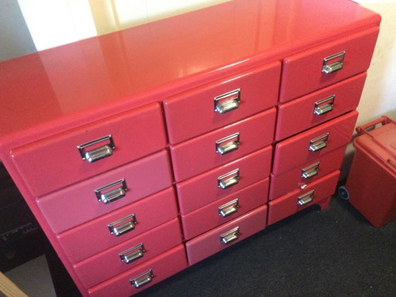 Image 1 of Cassettiera Dulton retro rosso