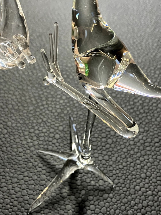 Image 1 of Stork With Baby Own Creation, Glass Blowing Handmade!