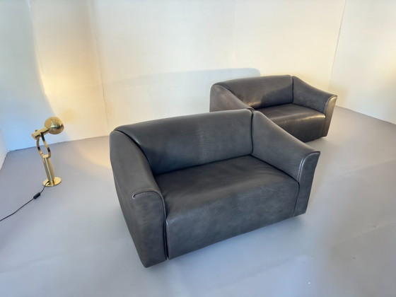 Canapé Vintage De Sede DS 47 en Cuir de Buffle Gris Patiné – Canapés 2 places, Leather (photo 13 of 13)