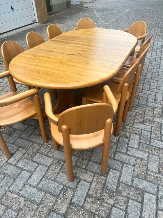 Rainer Daumiller Großes Esszimmer-Set (11 Teile) – Erle massiv – Brutalismus / Skandinavische (photo 2 of 8)