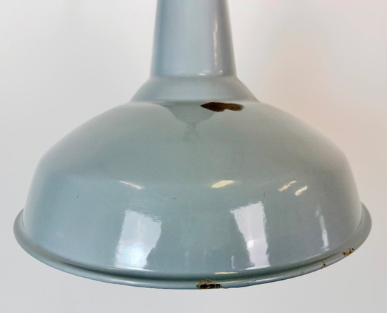 Industrial British Grey Enamel Factory Pendant Lamp, 1960s – Iron (photo 5 of 17)