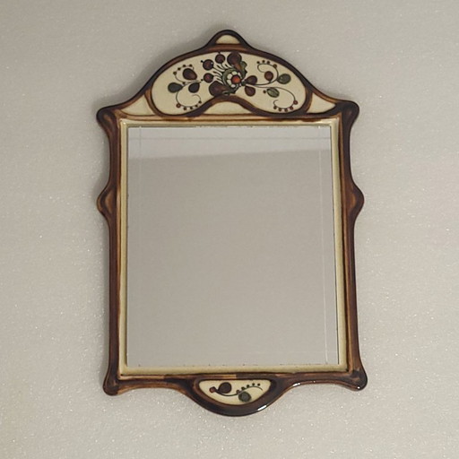 Majolika glazed ceramic mirror, Schramberg, 1950-60