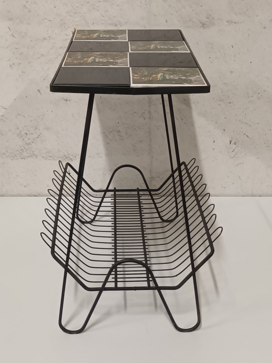 Side Table With Ceramic Tiles – Plant table, Metal (photo 5 of 7)