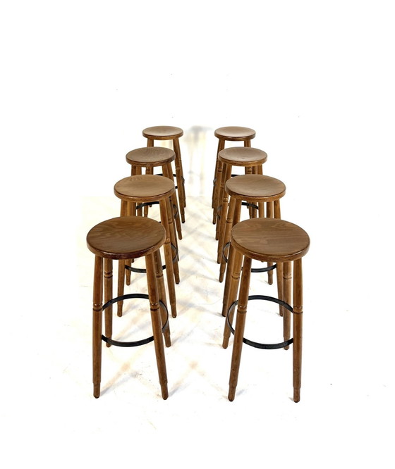 Image 1 of Tabouret de bar brutaliste 8x années 60