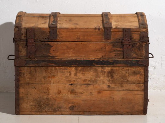 Baúl de viaje antiguo de madera de pino – Europa Central, circa 1900 – Armarios de almacenamiento, Iron (photo 24 of 28)