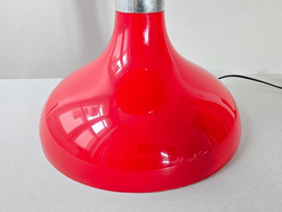 Image 1 of Vintage Diabolo vloerlamp uit de jaren 60 in rood plastic.