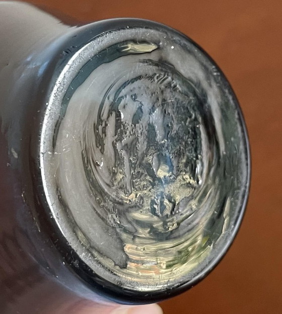 Image 1 of Riihimäki - vaso vintage in vetro blu acciaio