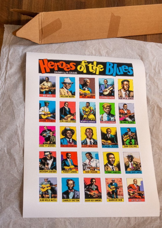 Image 1 of Robert Crumb Heroes of the Blues - Poster 50 × 70 cm