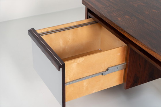 Rare double-sided “Vario” desk by Werner Wölfer for V-Form (Belgium, 1960s)., V Form, Wood, Brown, Vintage (photo 11 of 24)