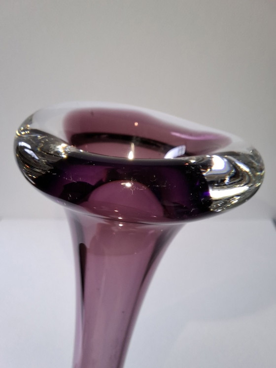 Vintage Aseda Glasbruk design vase aubergine purple Bo Borgström, Glass art (photo 9 of 12)