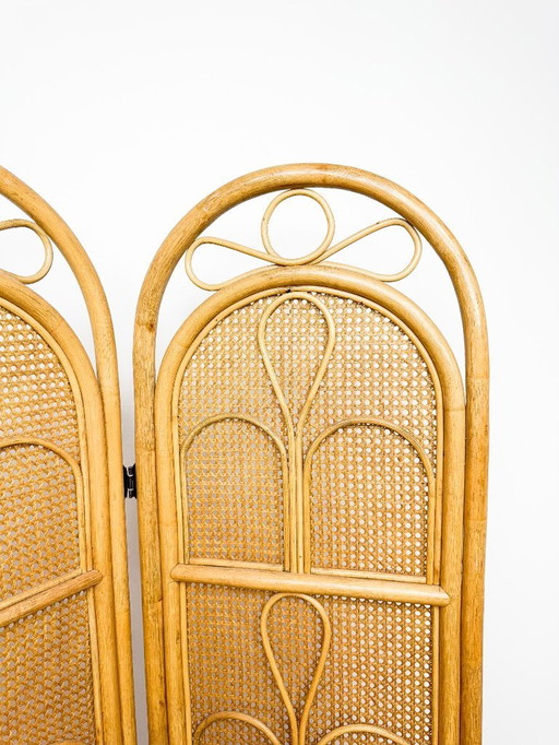rattan folding screen