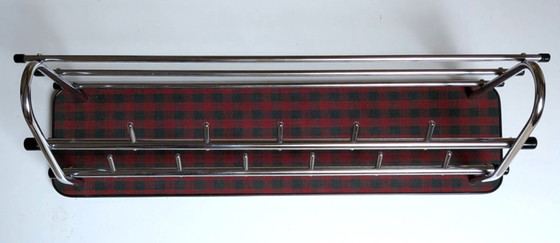 Coat Rack - Sleek Chrome, Red-Green Tartan - Mid-Century Flair, 1960s (photo 17 of 17)