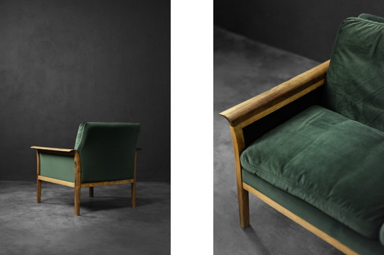 Image 1 of Canapé et Chaise Vintage en Palissandre et Velours Vert Bouteille par Knut Sæter pour Vatne Møbler, Norvège, 1960s, Set de 2