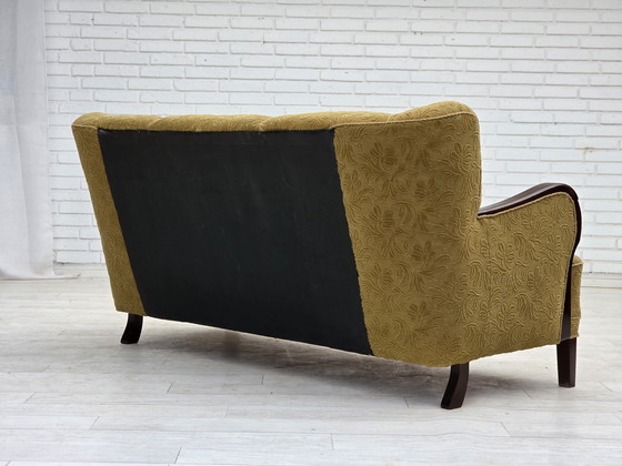 Image 1 of Sofá danés de tres plazas, años 60, en su estado original, tapizado en lana y algodón.