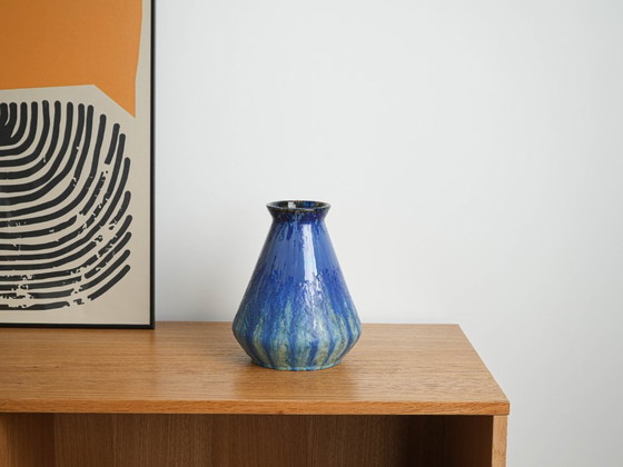 Image 1 of Blue ceramic vase, Danish design, 1960s, made in Denmark