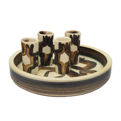 Ceramic candle holder, Danish design, 1970s, production: Denmark