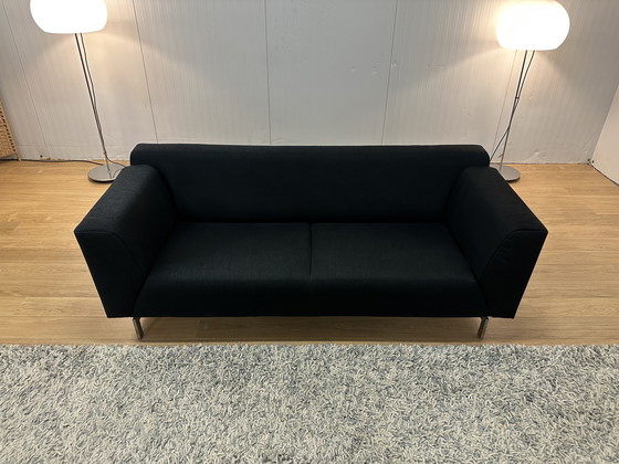Image 1 of Rolf Benz Linea 3-Seater Sofa Black Fabric - Timeless Design