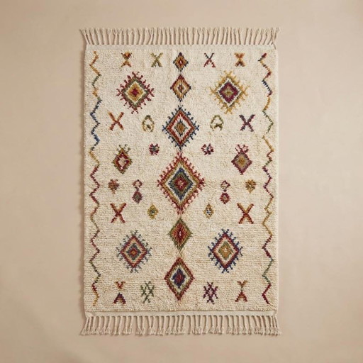 Alfombra Artesanal de Lana Hecha a Mano 240/140cm – vloerkleden en tapijten, Wool