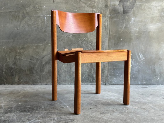 Image 1 of Vintage Scandinavian Oak Chair | Brutalist | 1960s-1970s | Stackable