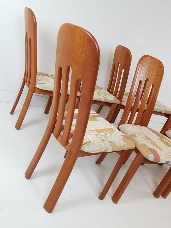8 Vintage Stoelen | Dining Chairs Ansager Møbler Danish – Eetkamerstoelen, Wood, Textile (photo 3 of 12)