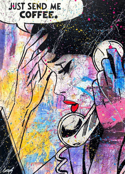 Toile d'artiste - GONGAS - Just send me coffee