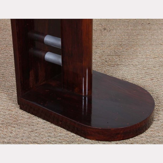 Image 1 of Lámpara de pie modernista de madera cromada y metal, atribuida a DIM, 1930