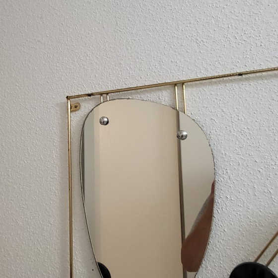 Image 1 of Coat rack, 1950s design coat rack, mirror and brass