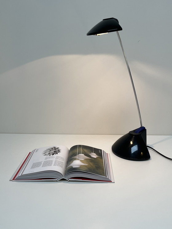 Image 1 of Set of Memphis Style Desk Lamps in Black and Red