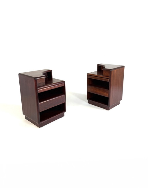 Suite de 2 tables de chevet vintage en palissandre, Skovby Møbelfabrik '70