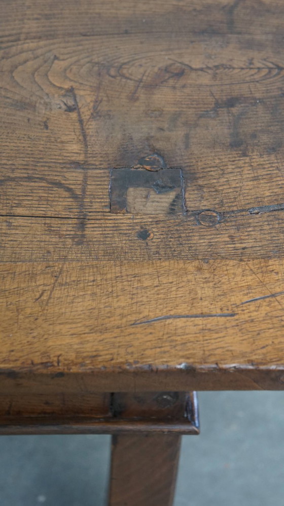 Image 1 of Antique South European Chestnut Coffee Table From The 18th Century With A Drawer