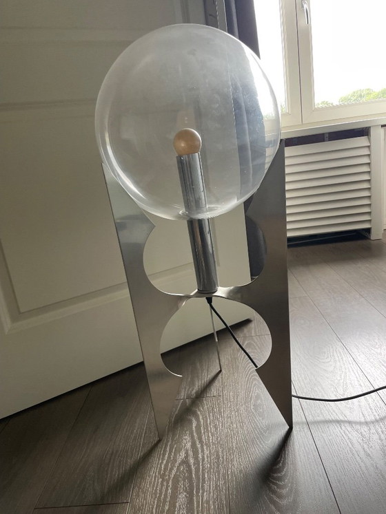 Space age Floor light - 60s/70s beautiful vintage lamp – Aluminium, Glass (photo 2 of 5)