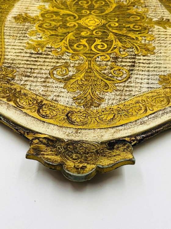 Image 1 of Vassoio decorativo vintage barocco dorato