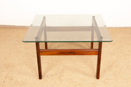 Danish Coffee Table in Rosewood and Glass by Arne Wahl Iversen 1960.