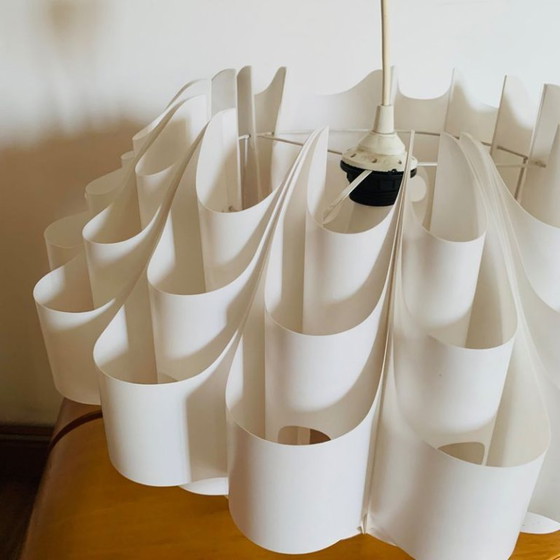 Vintage Scandinavische Space Age Hanglamp, Hanglampen, Kunststof, Wit (foto 10 van 13)