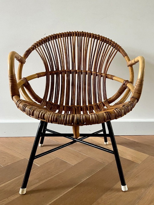 Rattansessel aus den 1950er Jahren, Rohé Noordwolde